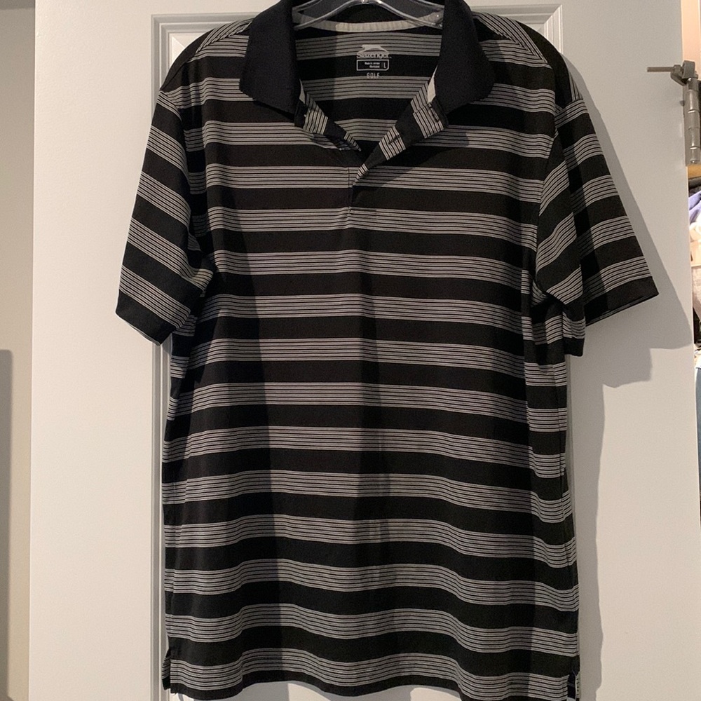 Men’s Large black and white Slazenger golf polo